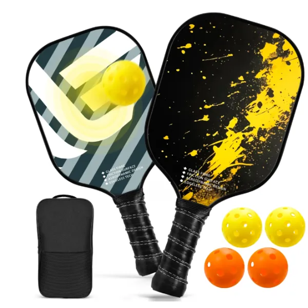 Juego de paletas de Pickleball con 4 pelotas de Pickleball, livianas, superficie de fibra de vidrio, aprobadas por USAPA