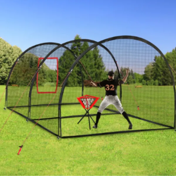 Jaula de bateo, red de 22 x 12 x 8 pies para béisbol, jaula de bateo portátil, práctica de bateo y lanzamiento de béisbol o sóftbol para uso doméstico en exteriores
