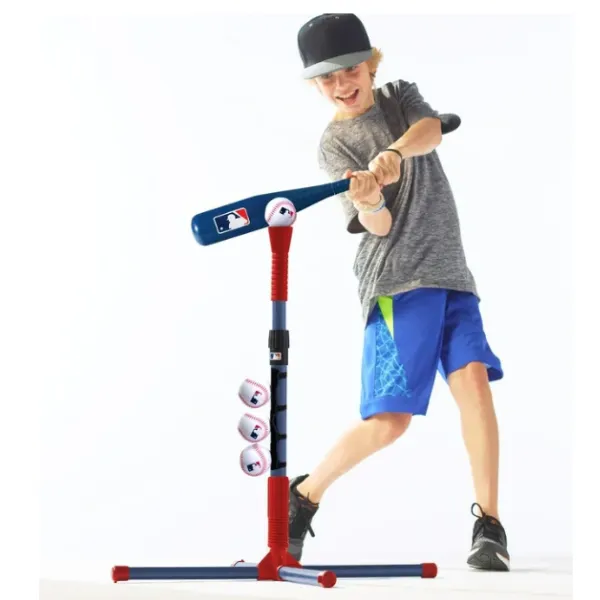 Juego de camiseta de béisbol y soporte Grow-with-Me para jóvenes y niños pequeños (ajustes de 18" a 36")