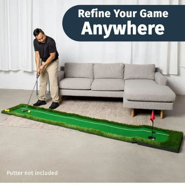 Alfombrilla de golf para putting green, alfombrilla de césped sintético portátil