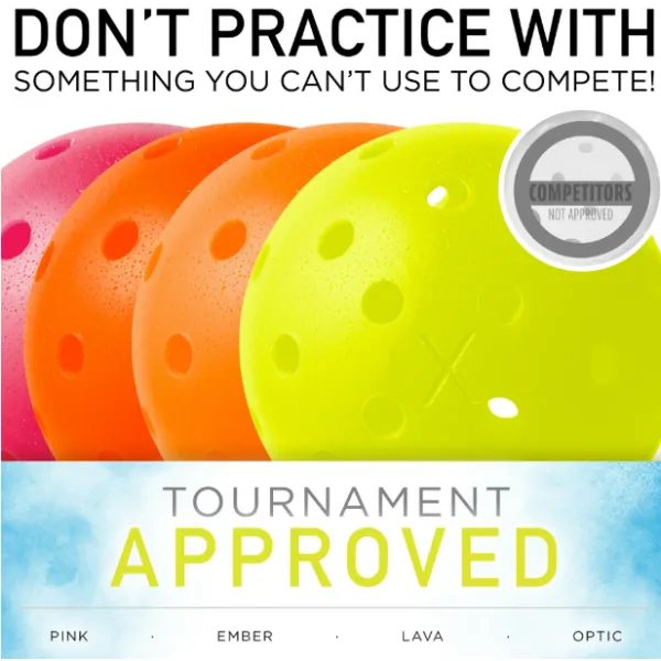 Pickleballs para exteriores - USAPA - Tamaño reglamentario - Amarillo óptico - Paquete de 6 - 0,92 oz