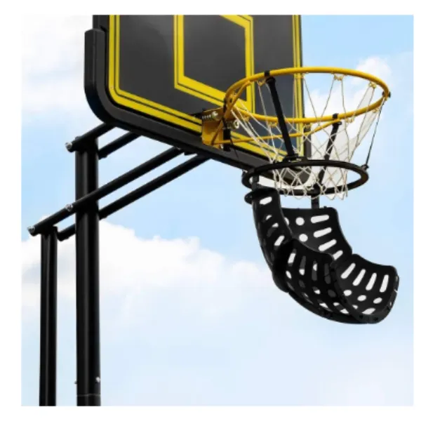 Accesorio de retorno de baloncesto, entrenador de tiros de baloncesto de 360°, equipo de entrenamiento de baloncesto portátil, canal de retorno de baloncesto con 4 ganchos desmontables para aro, negro