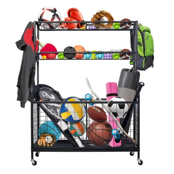 Organizador de equipos deportivos, estante para almacenar pelotas (2)