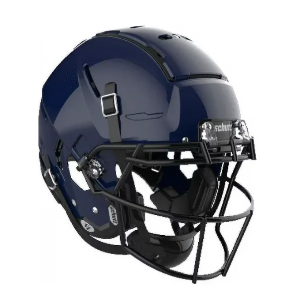 Casco de fútbol para adultos con máscara de acero al carbono (azul marino, XL, negro ROPO-NB)